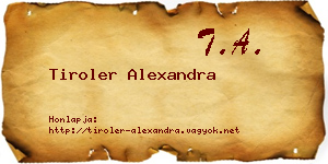 Tiroler Alexandra névjegykártya